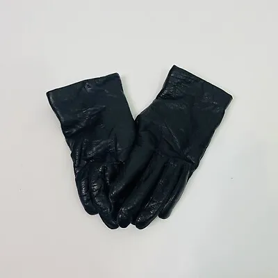 Vintage 90s Wilsons Leather Black Cashmere Lined Butter Soft Driving Gloves Sm • $19.98