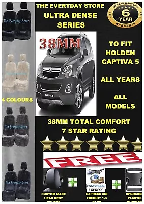 Ultra Dense Sheepskin Car Seat Covers Holden Captiva 5 All Year Airbag Safe 38MM • $299