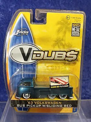 $25.65 • Buy Jada Toys 2007 Vdubs MOC 1963 Volkswagen Bus Pickup With Sliding Bed