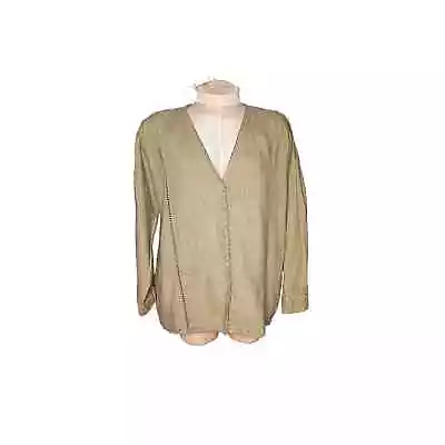 Zara Basic Linen Long Sleeve Blouse Small • $12
