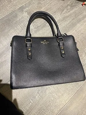 Kate Spade Black Lise Mulberry Street Leather Satchel Purse Bag 11x8x4” • $39.99