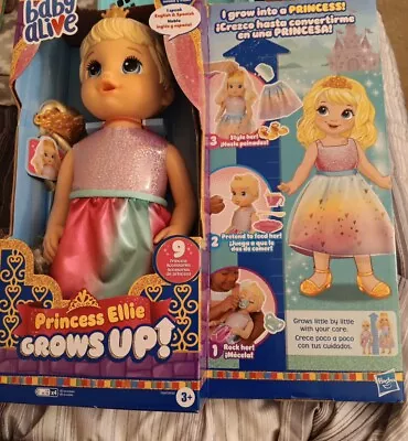 Baby Alive Princess Ellie Grows Up! 15-Inch Doll Blonde Hair Blue Eyes Kids Toy • $27.95