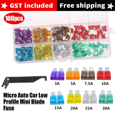 $12.37 • Buy 100x Micro Auto Car Low Profile Mini Blade Fuse Kit 3A5A7.5A10A15A 20A25A