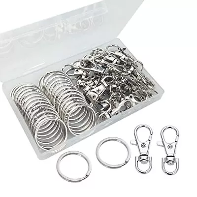 30 Pcs Metal Swivel Snap Hooks Lobster Claw Clasps With 30 Key Rings For Lanyard • $10.50