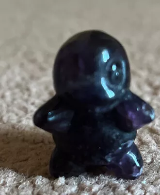 Natural Purple Fluroite Crystal Carved Pokemon Squirtle Figure Collectible  • $30