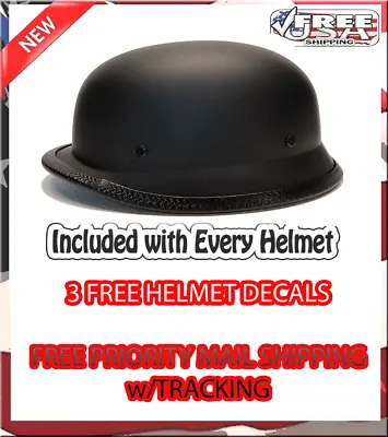 $36.75 • Buy German Helmet Flat Black  Low Profile Biker Motorcycle Novelty Helmet