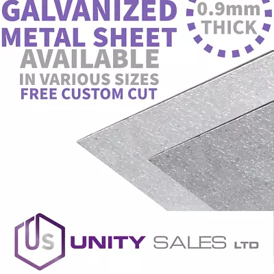 0.9mm GALVANIZED METAL SHEET - VARIOUS SIZES AVAILABLE - FREE CUSTOM CUT • £5.25