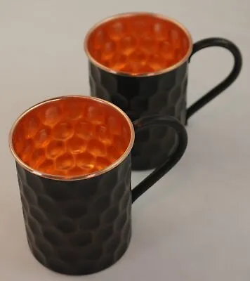 Staglife 20 Oz Black Honeycomb Moscow Mule Copper Mugs  Set Of 2 • $57.47