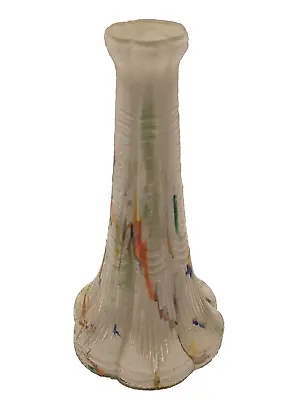 Antique Bohemian Spatter Art Nouveau Hyacinth Glass Vase 1930's • $30