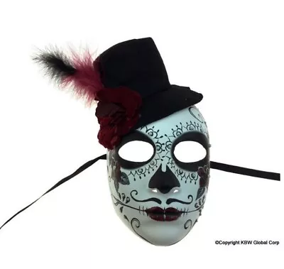 Day Of The Dead Half Mask - Male - Costume Accessory - Adult Teen • $44.99