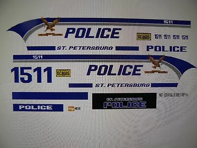 St Petersburg Florida Police Patrol Car Decals 1:18 • $14.97