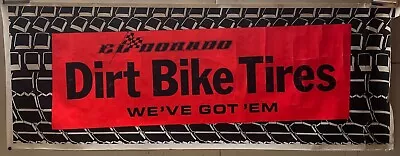 Original Vintage 1970s El Dorado DIRT BIKE MOTOCROSS Tires Garage Neon POSTER • $337.50