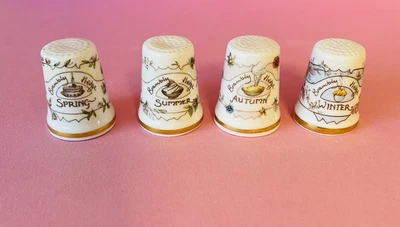 £9 • Buy Set Of 4 Seasons Vintage 1982 Royal Doulton Brambly Hedge Jill Barklem Thimbles