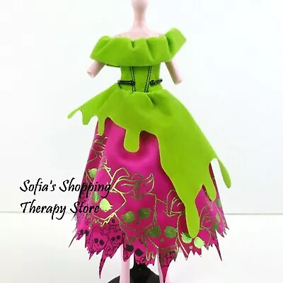 Monster High Scary Tales Snow Bite Draculaura Doll Clothes Dress Pink Green • $12