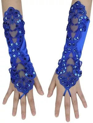 Women Bridal Lace Gloves Long Fingerless Satin Wedding Gloves Special Accessory • $8.59