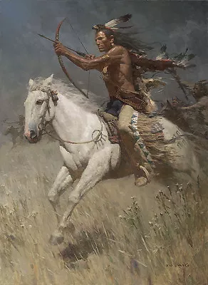 Z. S. Liang CHARGING THE ENEMY Native American Blackfoot Giclee Canvas #25/25 • $506.25