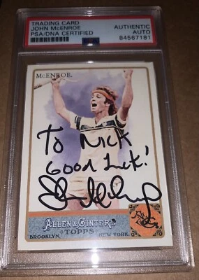 $119.99 • Buy 2011 Topps Allen And Ginter John McEnroe Signed Card PSA/DNA COA Tennis Great