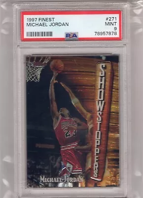 Michael Jordan 1997-98 Topps Finest Showstoppers Psa 9 Mint Bulls • $29.99