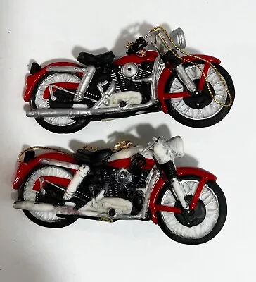 Set Of 2 Motorcycle Christmas Ornaments Collectible • $8.97