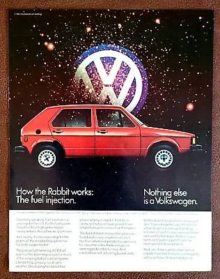 Red Volkswagen Rabbit 4-Door Original 1982 Print Ad • $8.32