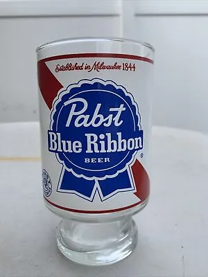 Vintage 32 Oz  Pabst Blue Ribbon Beer Glass Extra Large Quart Size Home Bar  • $9.99