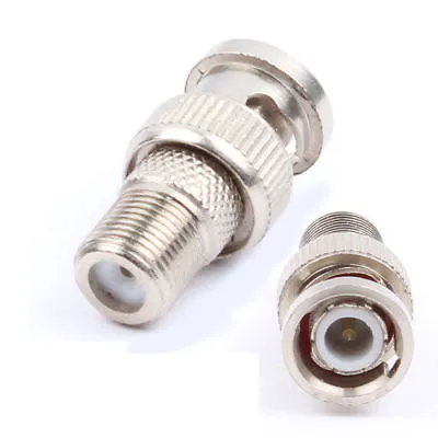 BNC Male To F Type Female Screw-on Connector CCTV Camera Repair Joiner Coupler • £2.25