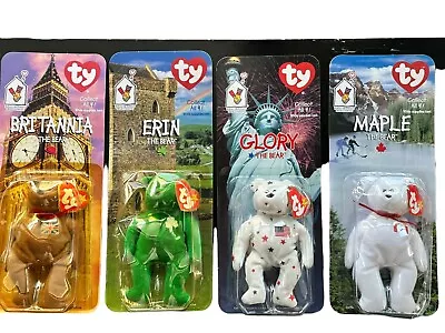 McDonalds TY International Bears Beanie Babies 1999 Set Of 4 - Sealed Packages • $10.99