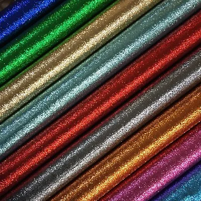Chunky Glitter Fabric Christmas Craft Bows Sparkles Wallpaper Faux Leather Vinyl • £7.99