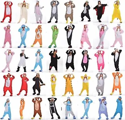 UK Unisex Adult / Kids Animal Jumpsuit Kigurumi PyjamasFancy Dress Sleepwear K1 • £12.79