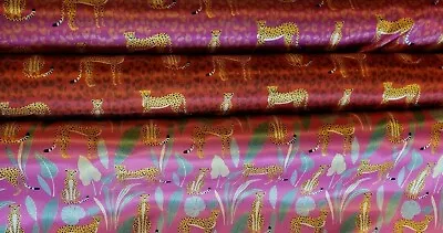 £1.25 • Buy Cheetah Satin Fabric Luxury Silky Dressmaking Satin Fabric Dress Top Material