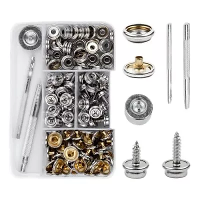 135PCS Snaps Button Marine Grade Canvas Snap Kit Stainless Steel Upholstery B... • $23.28