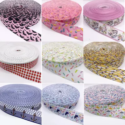 100++ Designs Grosgrain Printed Ribbon 25mm Width 1  Birthday Cake Hair Bows • £2.25