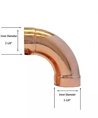 Libra Supply 2 Inch 2'' 2-inch DWV 90 Degree Copper Long Turn Radius Elbow CxC • $20.99