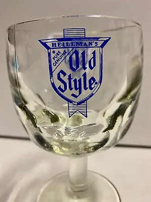 Heileman's OLD STYLE Beer Thumbprint Glass Goblet Vintage Barware Collectible • $9.19