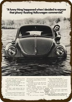 1973 VOLKSWAGEN BEETLE Car VW Floats Vintage Look DECORATIVE REPLICA METAL SIGN • $24.99