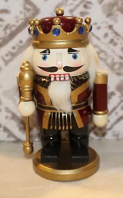 Vintage Wooden Nutcracker Soldier King 7 1/2  Tall Christmas Holiday Decoration • $13.14