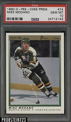 1990 O-Pee-Chee OPC Hockey Premier #74 Mike Modano Stars RC Rookie PSA 10 • $2.25