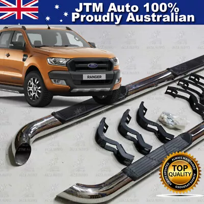 Running Boards Side Steps 3  Stainless Steel To Suit Ford Ranger PX2 2015-2022 • $299