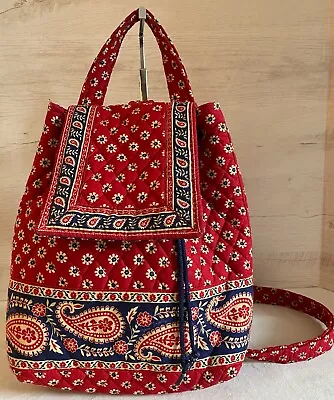 Vintage Vera Bradley Red White Blue Americana Mimi Backpack Made In The USA • $35