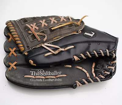 Louisville Slugger L1350 Softball Glove Black Leather Left Hand Throw • $20