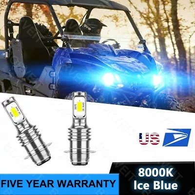 2x Ice Blue LED Headlight Bulbs For Yamaha WOLVERINE 350 1995-2005 H6 8000K • $20.79