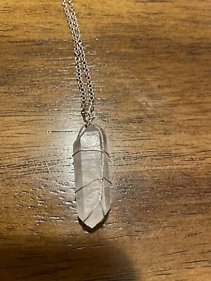 Wire Wrapped Quartz Crystal Point With Beads • $10