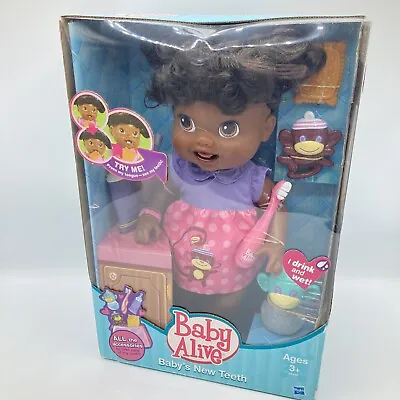 Baby Alive Doll Baby's New Teeth Drink Wet African American New 2010 • $99.99