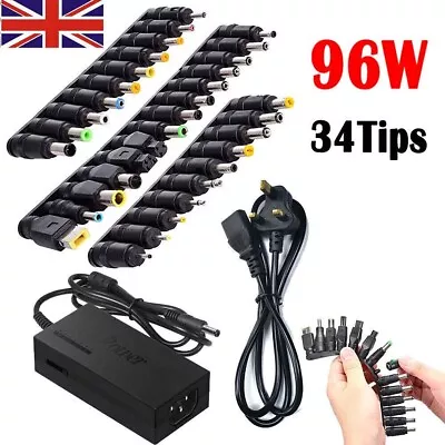 96W Universal DC Connectors Plug Kit Power Supply Adapter Charger For PC Laptop • £13.99