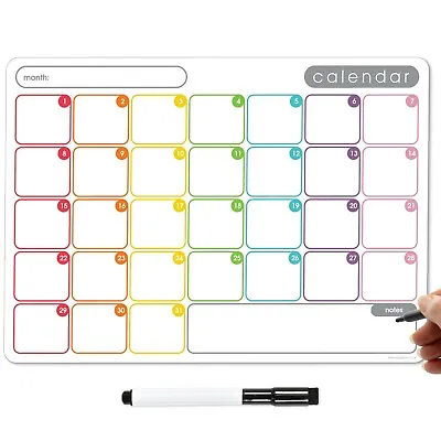 £9.95 • Buy Magnetic Fridge Calendar, Dry Erase Whiteboard Weekly Monthly Planner To Do List