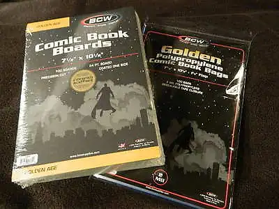 100 New BCW Golden Age Comic Book Bags And Boards - Acid Free - Archival Storage • $28.99
