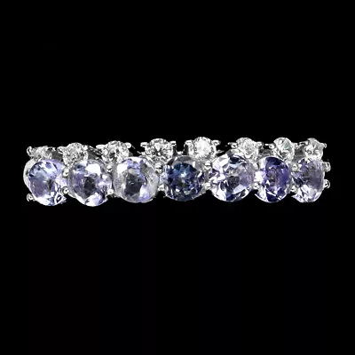 Round Tanzanite 3mm Simulated Cz Gemstone 925 Sterling Silver Jewelry Ring Size  • $33