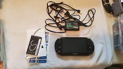 Sony PSVITA Handheld Video Game System W/ Adapter & Replacement Battery PCH-2001 • $71