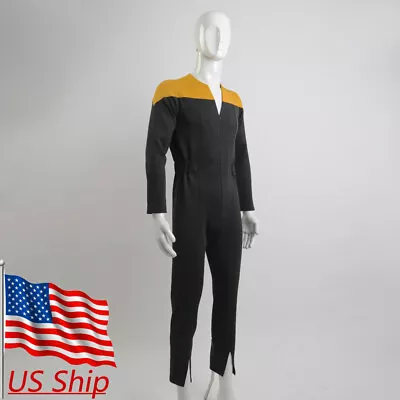 DSN Cosplay Gold Uniform Adult Male DS9 Starfleet Jumpsuit Costumes • $30