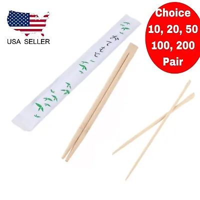 9'' Disposable Chinese/Japanese Sushi Bamboo Chopsticks Individually Wrapped • $5.95